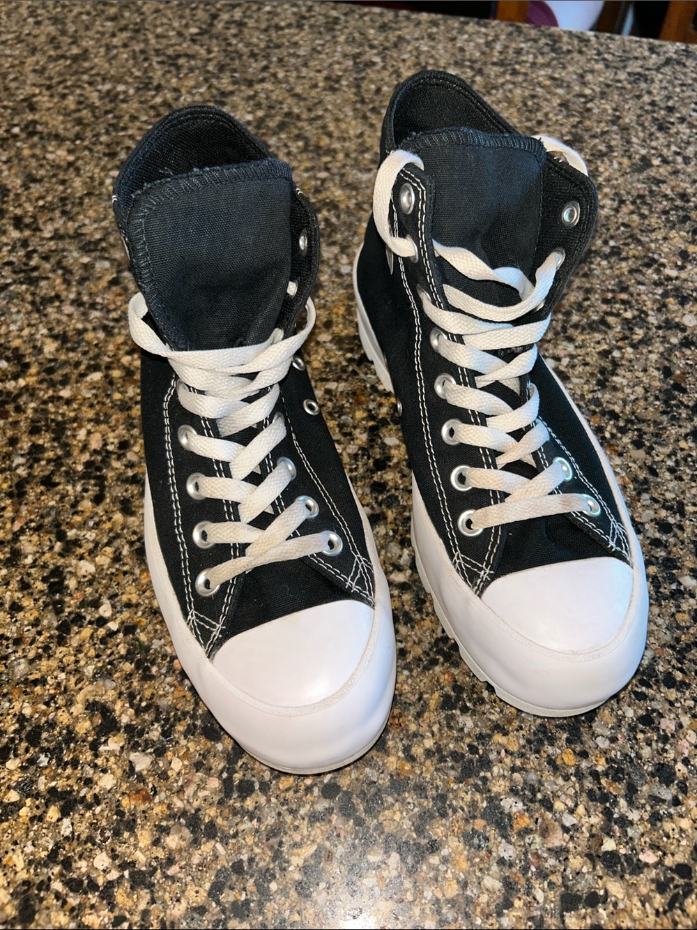 Converse Chuck Taylors Hi Platform Black Sneakers - Picture 3 of 7